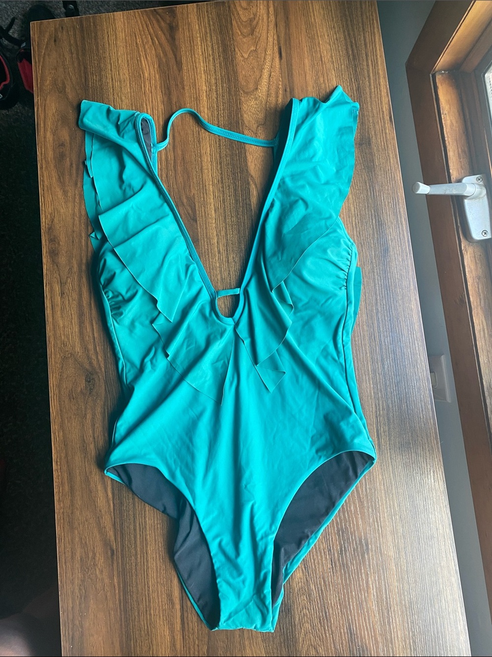 Gianni Bini Teal Ruffle One-Piece Swimsuit